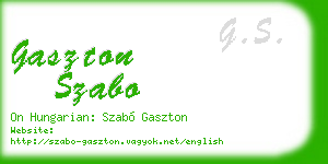 gaszton szabo business card